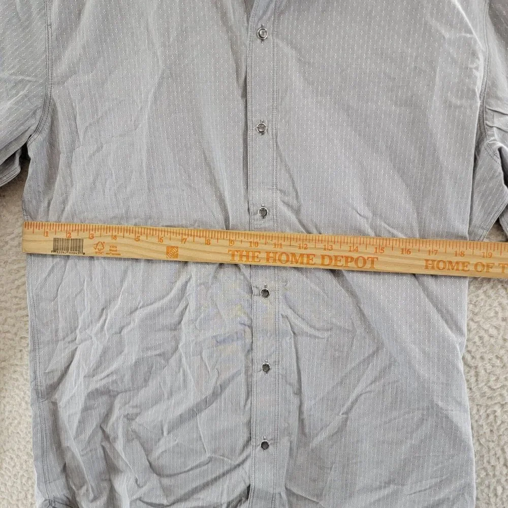 7 Diamonds Button Up Shirt Men's L Gray with Elbow Pads Collared Long Sleeves - Picture 10 of 15